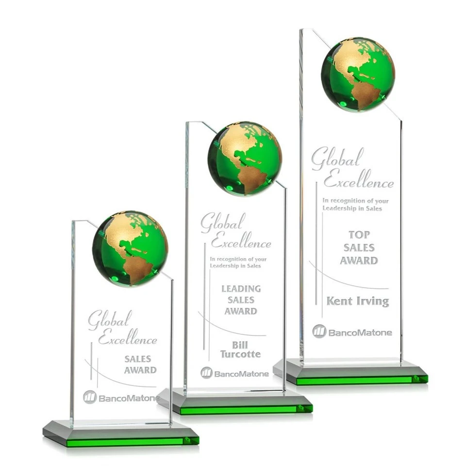 Custom Crystal Globe Trophy
